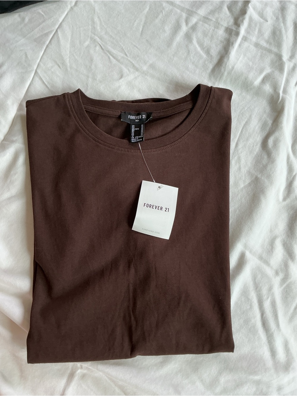 Forever 21 Men's Dark Brown Crewneck Tee